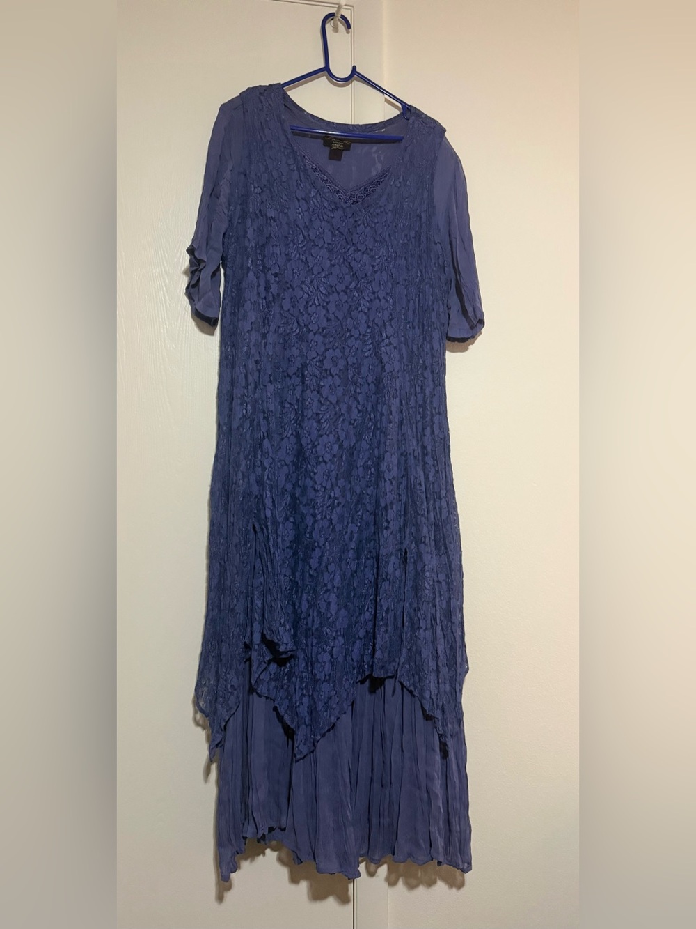 Blue Overlay lace dress 1X